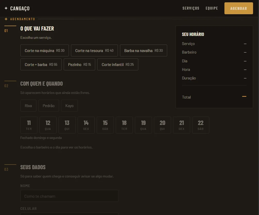 Preview do site Cangaço
